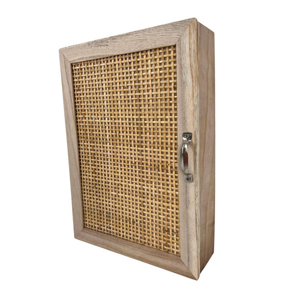 Boîte à clés en rotin et bois (naturel)