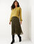 Jupe longue plissée, voile imprimé léopard (noir / olive)