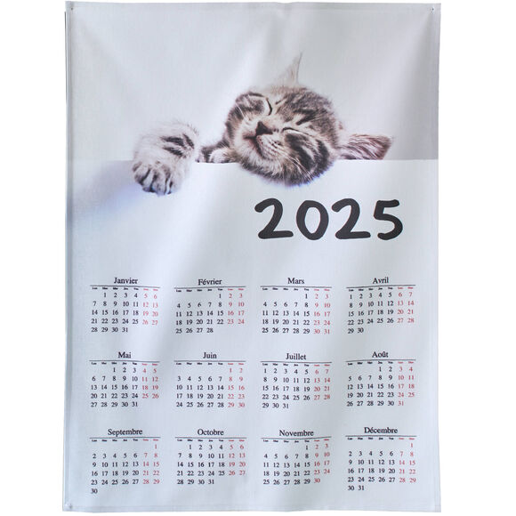 Kalenderdroogdoek hond poes - set van 2 (grijs)