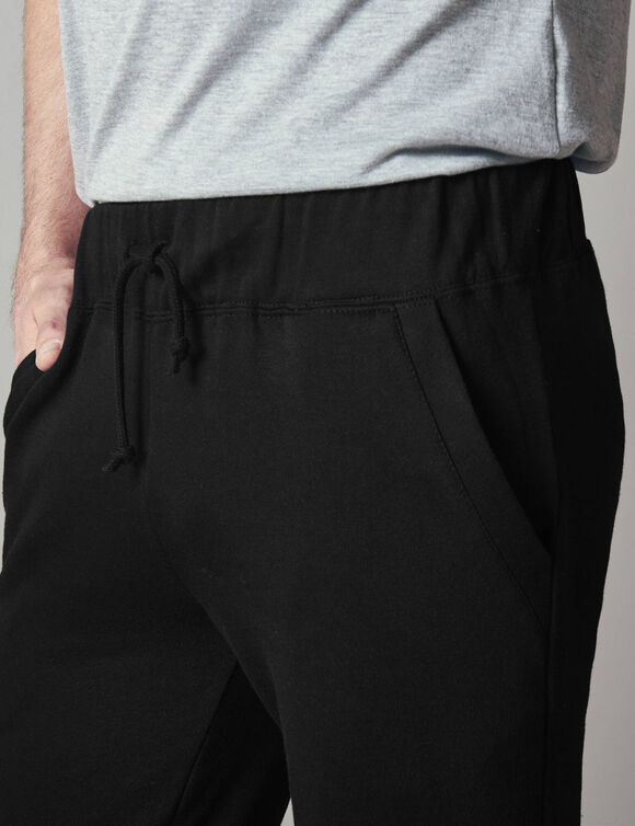 Pantalon jogging molleton bas droits (noir)