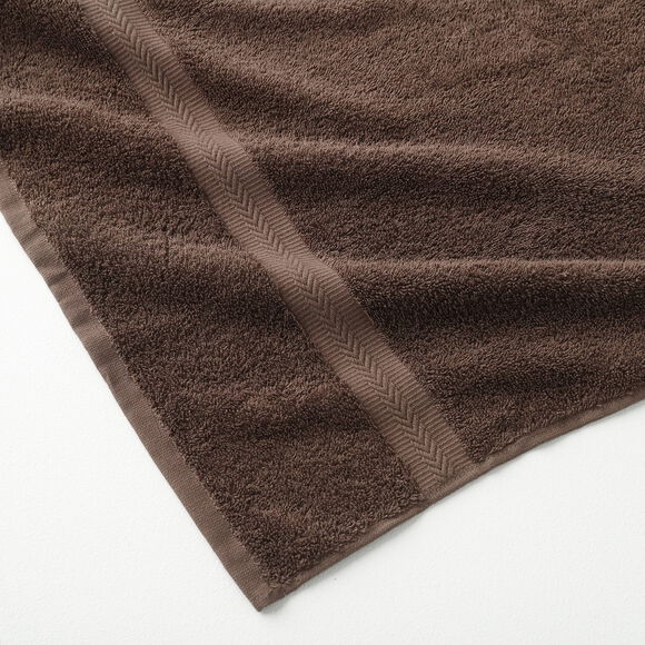 Collectie effen handdoeken 420 g/m2 met zacht comfort (chocolade)