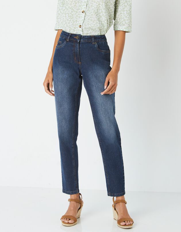 Stretch jeans in 'mom' model, speciaal voor kleine lengtes (dark blue)