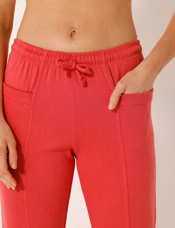 Pantalon jogging, molleton gratté (corail)