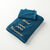Serviettes de bain brodées Verseau personnalisable - 420g/m2 (bleu paon)