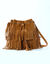 Tas in emmermodel, met franjes (karamel)