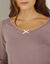 T-shirt imprim&eacute; fleurs - manches longues (taupe)