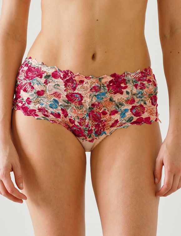 Culotte haute dentelle imprimée Arum (écru)