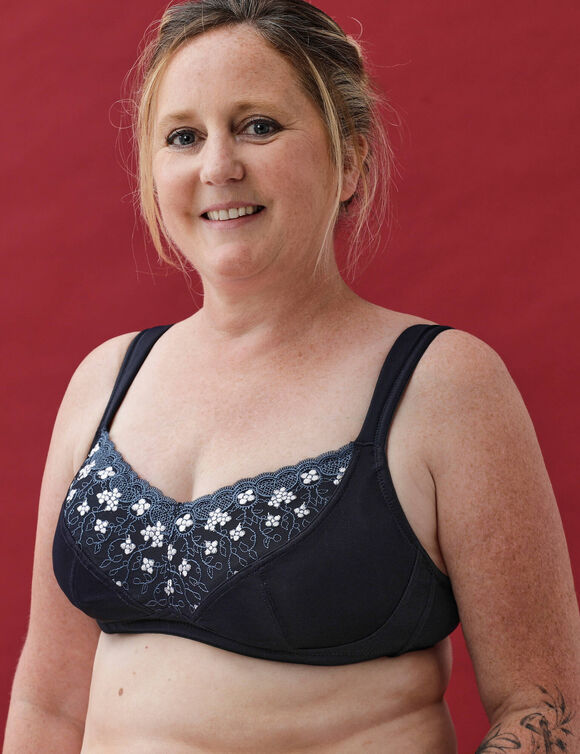 Soutien-gorge post-op&eacute;ratoire en microfibre "Caminata" - sans armatures (marine)