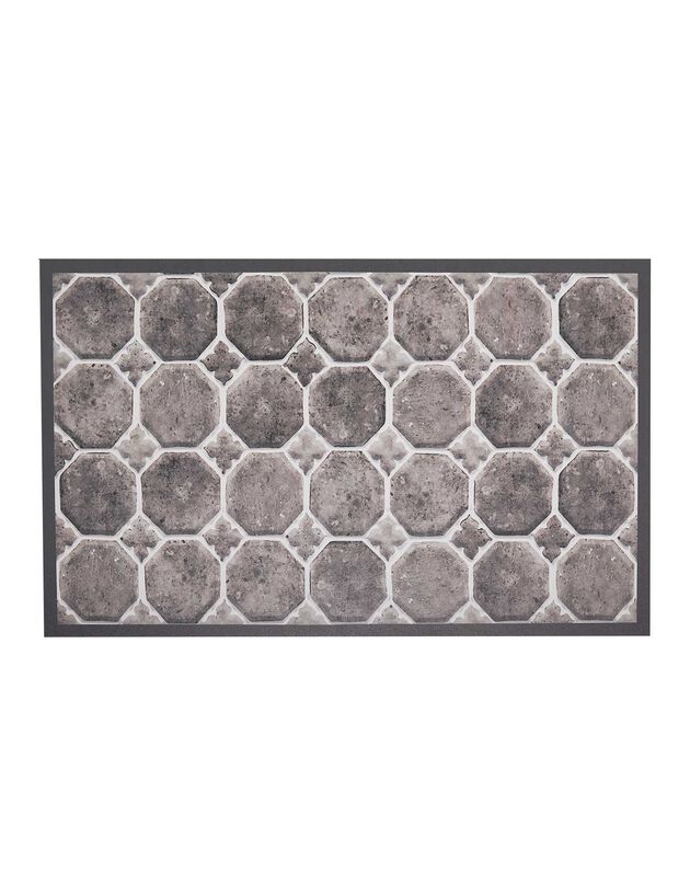 Tapis vinyle imitation tomettes (taupe)