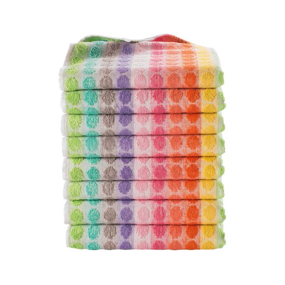 Handdoek in badstof, stippen en strepen - sets (veelkleurig)