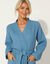 Badjas, unisex volwassenen, honingraattricot 230 g/m2 (blauw)