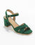 Sandalen met hak en gekruiste riempjes (groen)