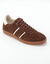 Sneakers van spaltleer (chocolade)