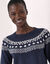 Pull jacquard  (marine / &eacute;cru)