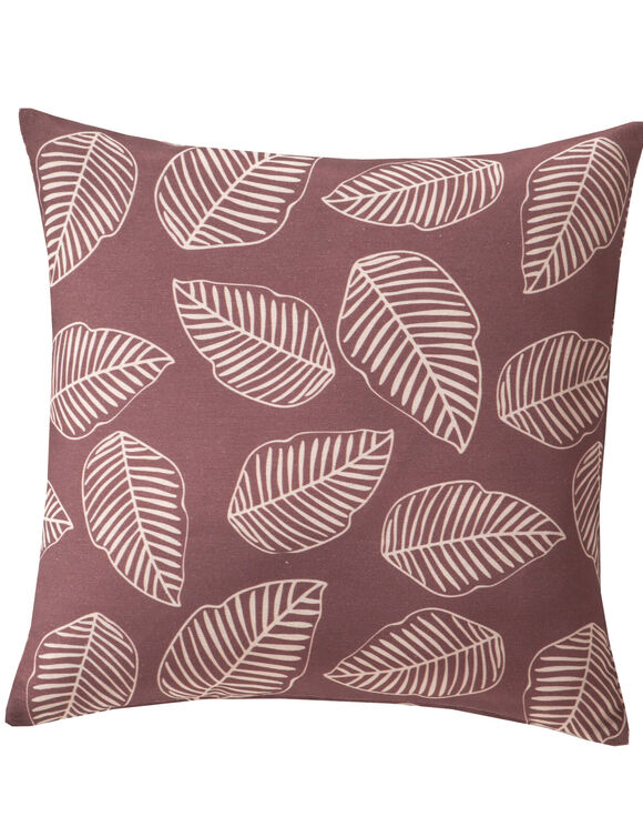 Housse de coussin imprimé petites feuilles - lot de 2 (lie de vin)
