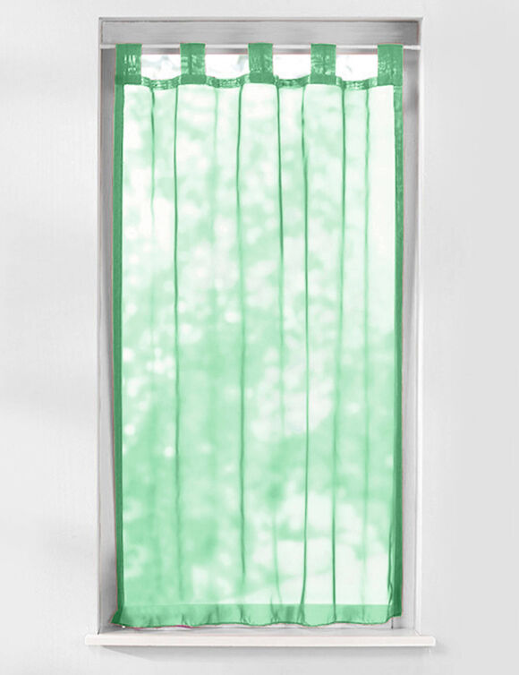 Vitrage droit voile uni finition pattes (vert)