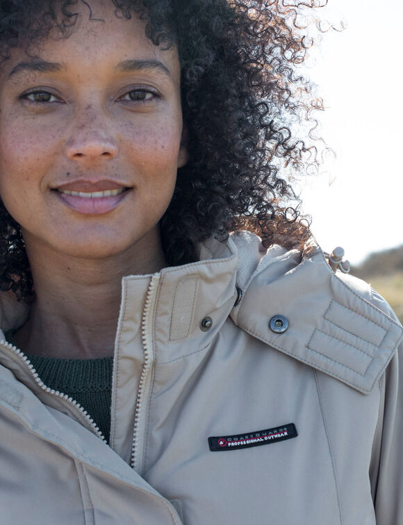 Parka imperm&eacute;able doubl&eacute;e polaire unie (beige)