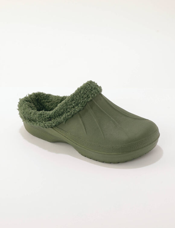 Sabots de jardin homme fourr&eacute;s (kaki)