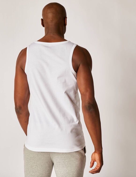 D&eacute;bardeur uni col rond (blanc)