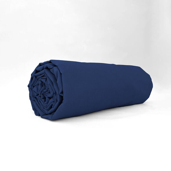 Krimpvrij hoeslaken in effen katoen (blauw)