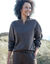 Sweat col montant zipp&eacute;, manches longues, maille milano (chocolat)