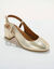 Slingback pumps in leer, LWG-gecertificeerd (goudkleurig)