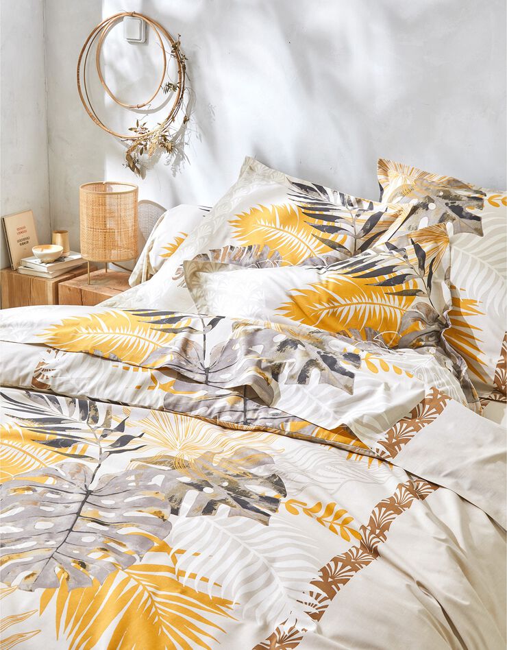 Bedlinnen Cayenne, in katoen met palmboomprint, beige Bedlinnen Cayenne, in katoen met palmboomprint, beige, hi-res image number 4
