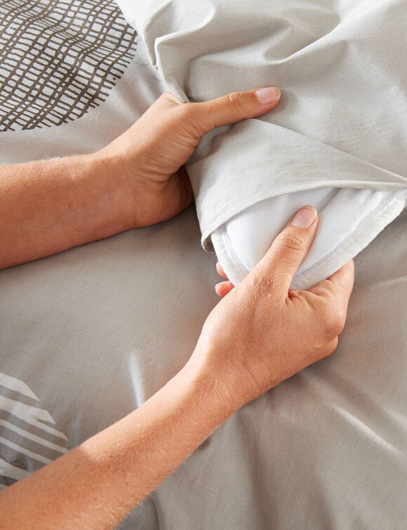 Linge de lit Diane imprim&eacute; graphique - coton 57 fils/cm&sup2; (taupe)