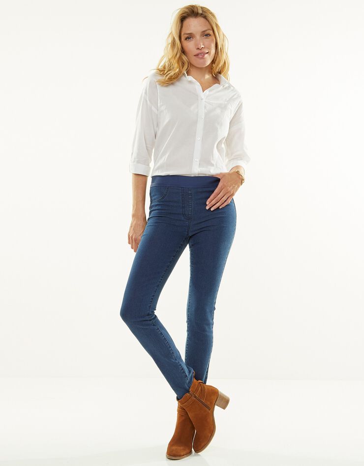 Jegging denim taille élastiquée - petite stature (stone)
