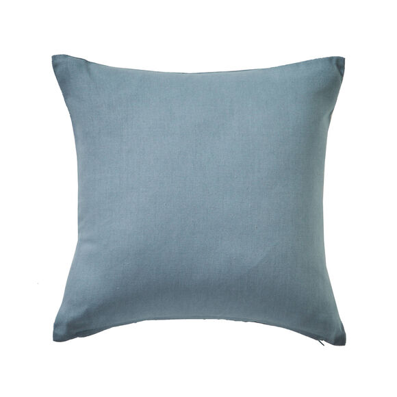 Housse de coussin unie bachette - lot de 2 (bleu gris&eacute;)