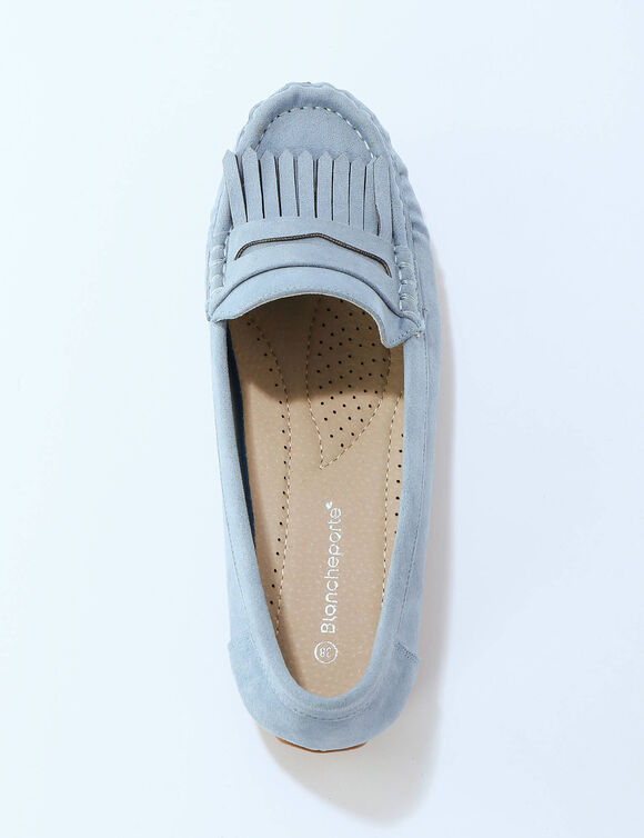 Soepele mocassins in microvezeltextiel (blauw)