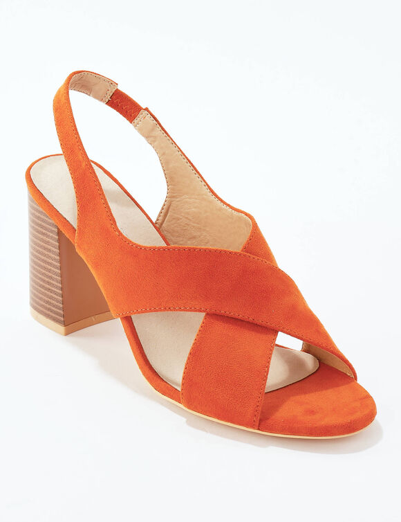 Sandales crois&eacute;es &agrave; talon (terracotta)