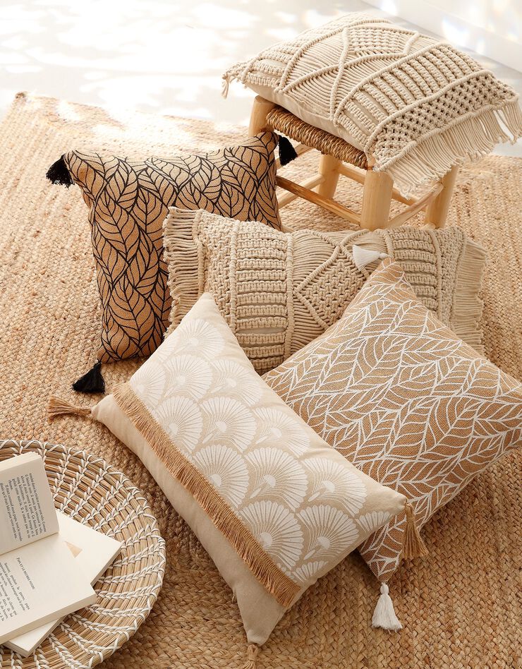 Coussin en jute (noir)