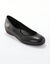 Soepele ballerina's in glad leer met sleehak (zwart)