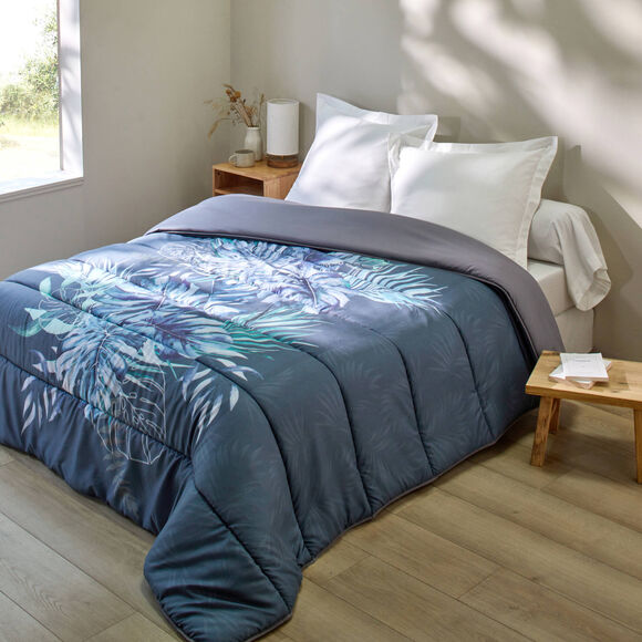 Couette microfibre imprim&eacute;e Savana 400g/m2 (bleu / vert)