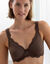 Soutien-gorge bonnets moul&eacute;s microfibre et dentelle, avec armatures (marron)