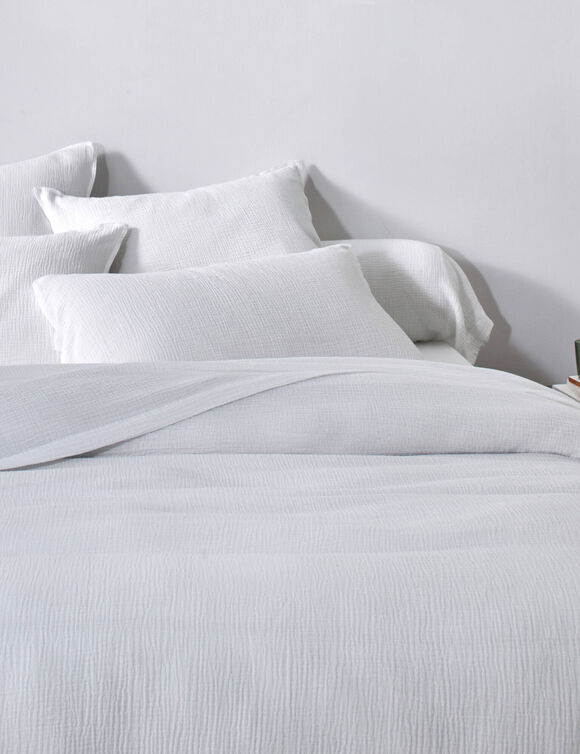 Linge de lit uni - double gaze de coton (blanc)