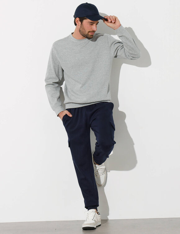Sweat molleton col rond (gris chiné)