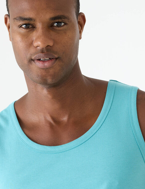 D&eacute;bardeur uni col rond - lot de 3  (aqua + vert eau + marron)