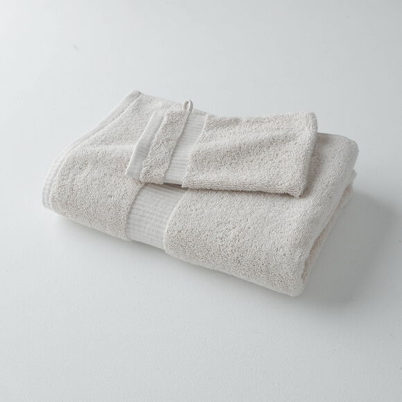 Collection serviettes de bain unies 640g/m2 confort prestige (ivoire)