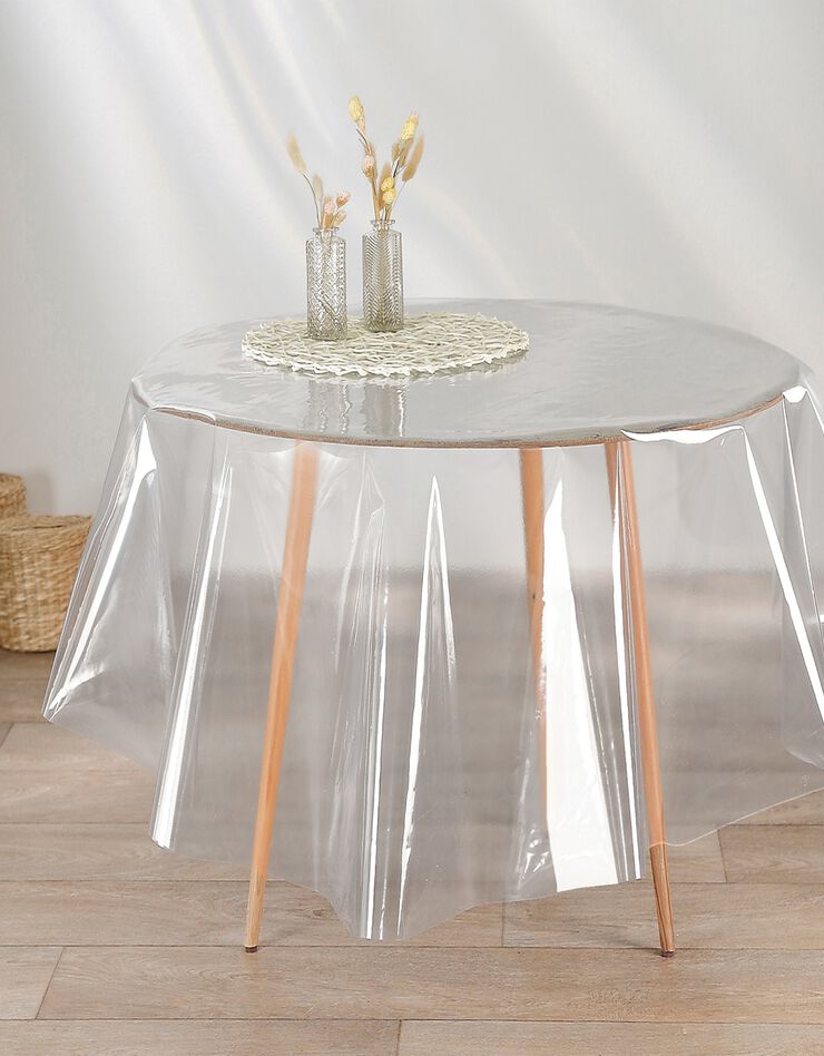 Nappe toile cirée transparente, transparent / blanc Blancheporte
