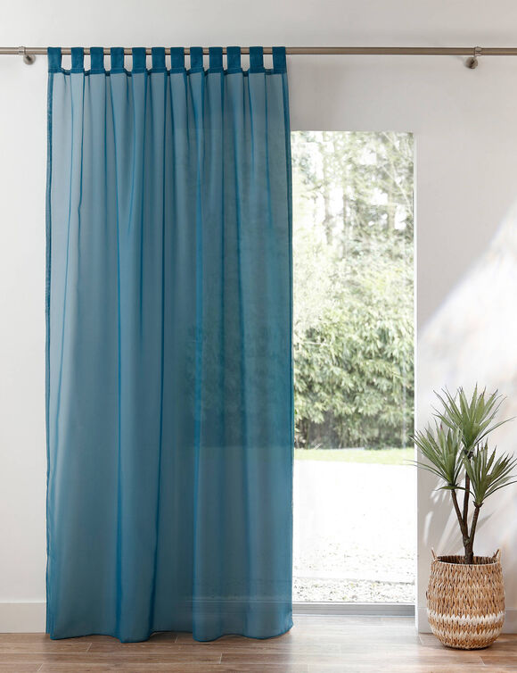 Panneau voile uni finition pattes (bleu canard)