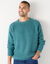 Trui met ronde hals en haak ingezette mouwen, patenttricot met 30% wol (gespikkeld celadon)
