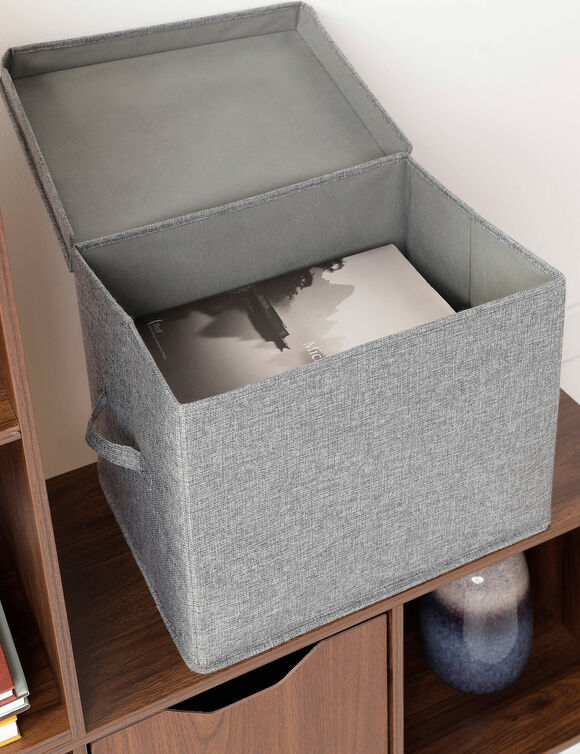 Bo&icirc;te de rangement pliable grise grand format (gris)