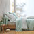 Linge de lit Héritage en coton à motifs volutes (vert / blanc)
