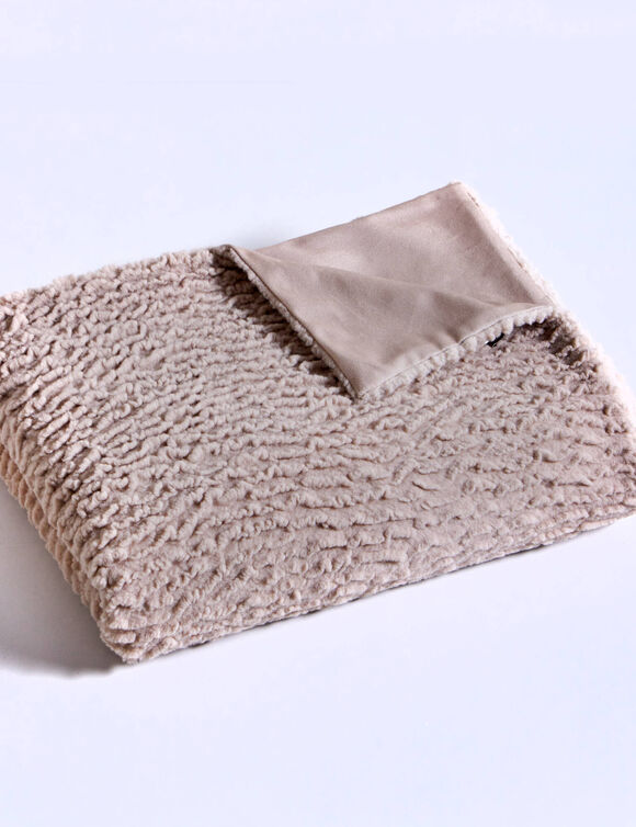 Plaid effet fourrure ultra moelleux (taupe)