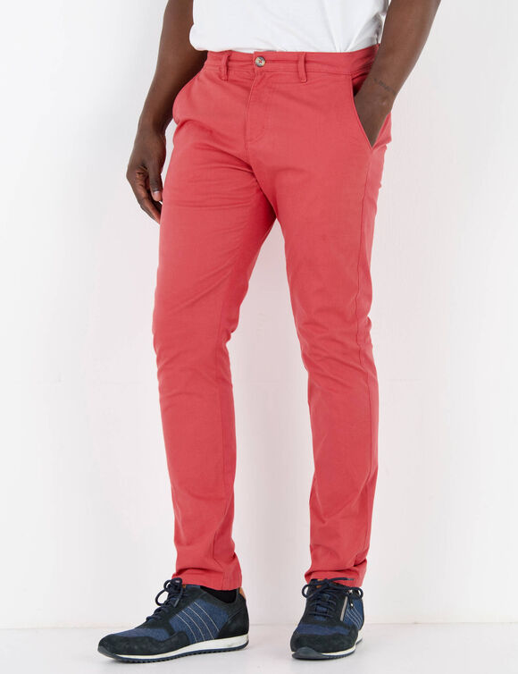 Pantalon chino ceinture arrondie sous le ventre (corail grisé)