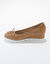 Leren ballerina's met ajour (beige)