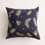 Kussenhoes met bladmotief, set van 2 (marineblauw)