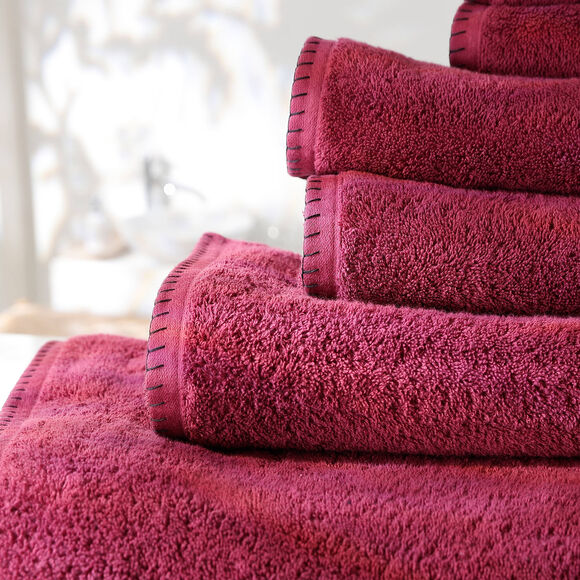 Eponge unie 540g/m2 confort luxe finition point de cheval (lie de vin)